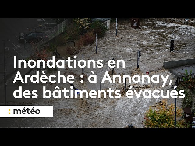 ⁣Inondations en Ardèche : à Annonay, des bâtiments évacués