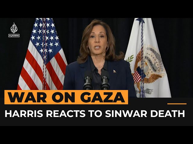 ⁣US’s Harris reacts to news of Sinwar death | AJ #shorts