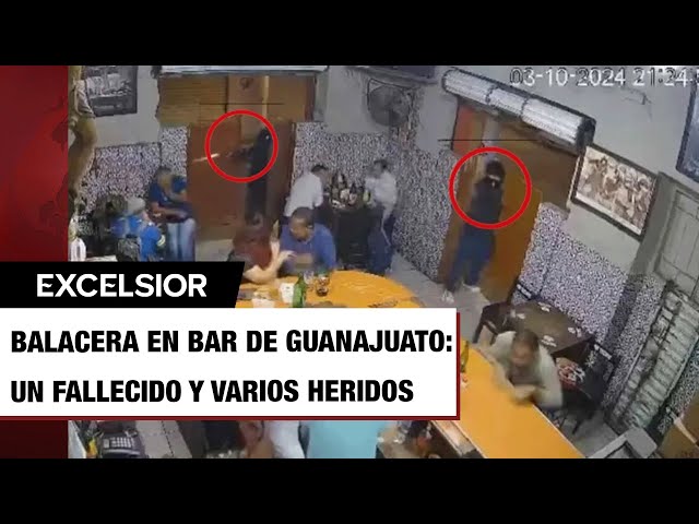 ⁣Sin mediar palabra, sujetos disparan a quemarropa a clientes de un bar en Guanajuato