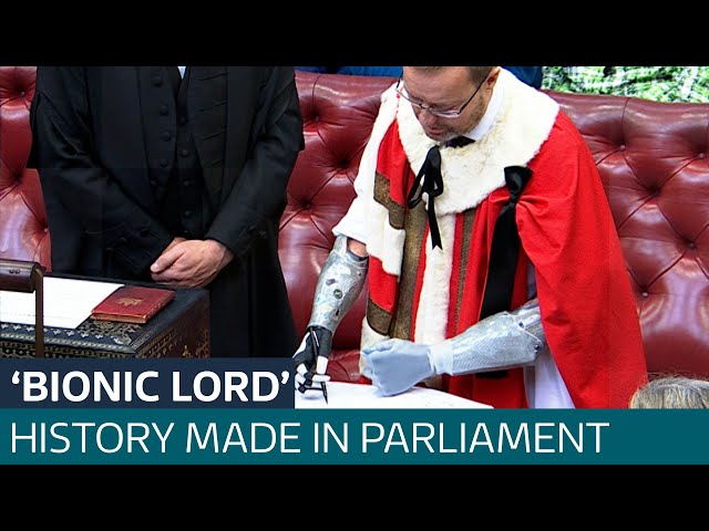 ⁣'Bionic Lord' makes history: Craig Mackinlay takes up his peerage | ITV News