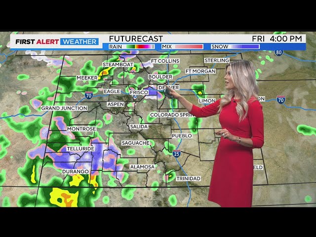 ⁣Snow for the mountains, rain for Denver coming in time for the weekend