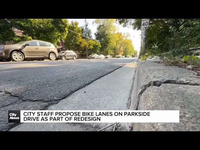 ⁣City staff propose bike lanes on Parkside Drive as part of redesign