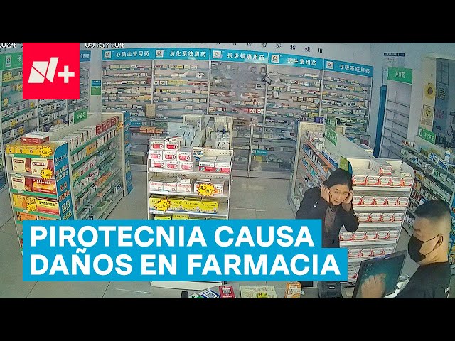 ⁣Pirotecnia usada en boda causa daños en farmacia - N+