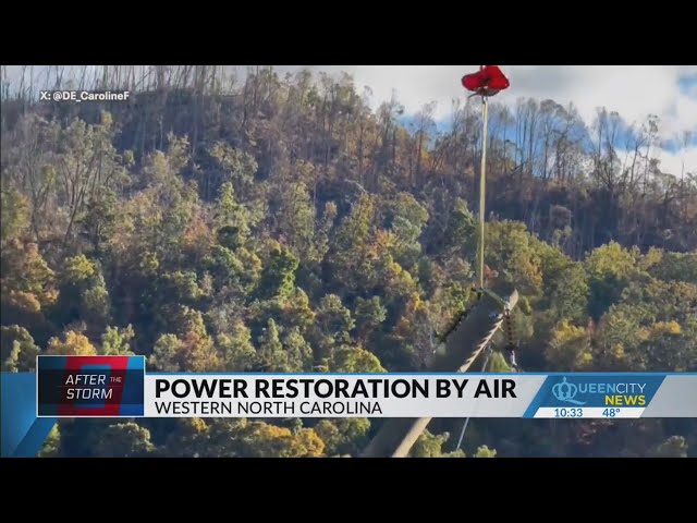 ⁣Duke Energy goes airborne to restore power in WNC