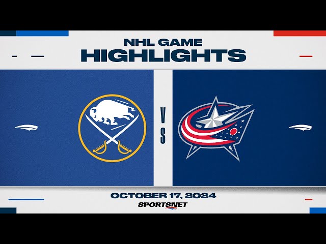 ⁣NHL Highlights | Sabres vs. Blue Jackets - October 17, 2024