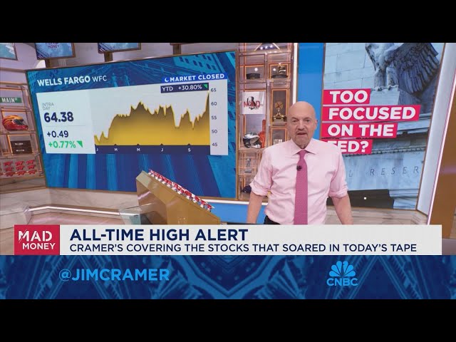 ⁣Jim Cramer looks at today's high flying stocks