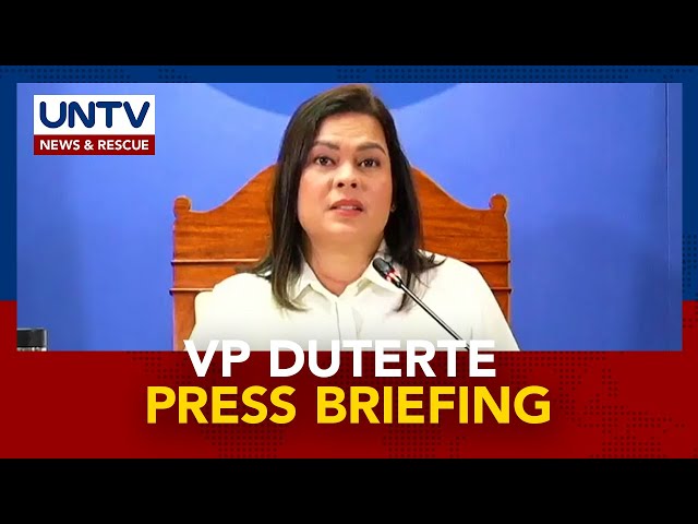 ⁣VP Sara Duterte, nagsasagawa ng press conference | October 18, 2024