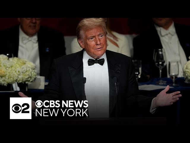 ⁣Trump attends Al Smith dinner in NYC as Harris sends video message