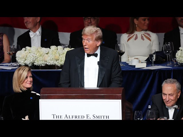 ⁣IN FULL: Trump makes top Democrats laugh during charity dinner roast