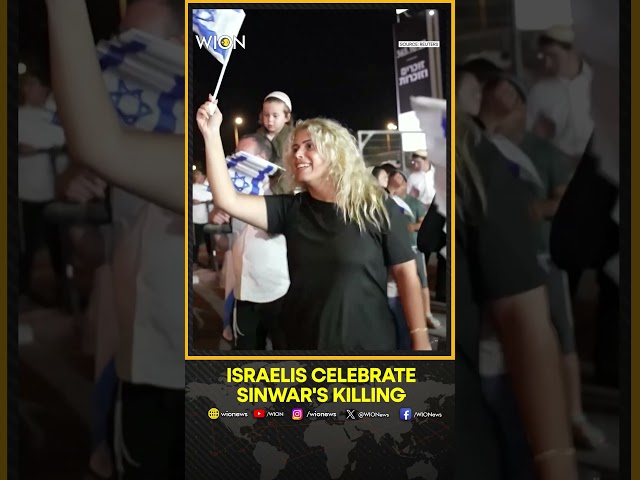 ⁣Israelis rejoice with sweets, flags and dancing in the street after Yahya Sinwar's killing | WI