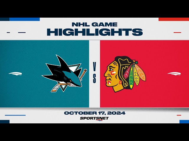 ⁣NHL Highlights | Sharks vs. Blackhawks - October 17, 2024