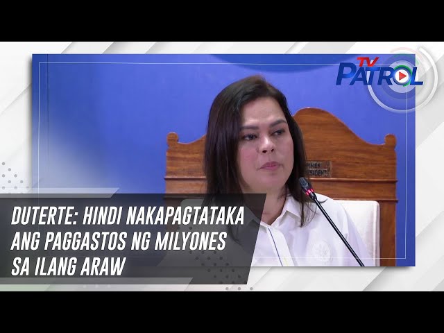 ⁣Duterte: Hindi nakapagtataka ang paggastos ng milyones sa ilang araw | TV Patrol