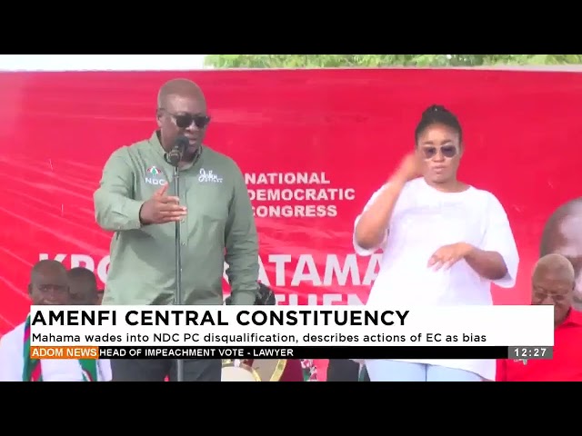 ⁣Mahama wades into NDC PC disqualification and describes actions of EC as bais.