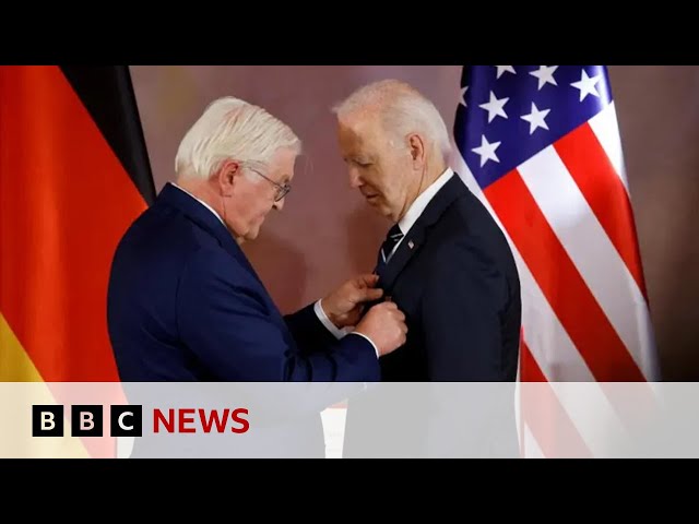 ⁣Joe Biden awarded Germany's highest honour | BBC News