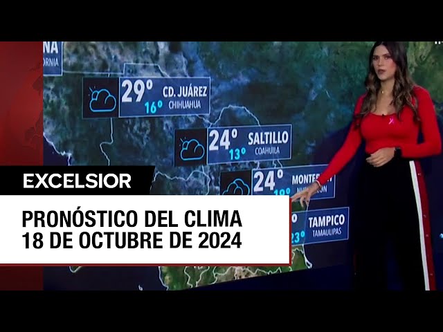 ⁣Clima para hoy 18 de octubre de 2024