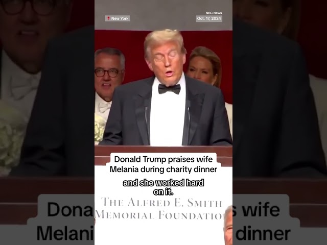 ⁣Trump praises wife Melania during charity dinner on new book