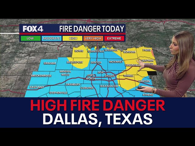 ⁣Extreme fire danger in North Texas