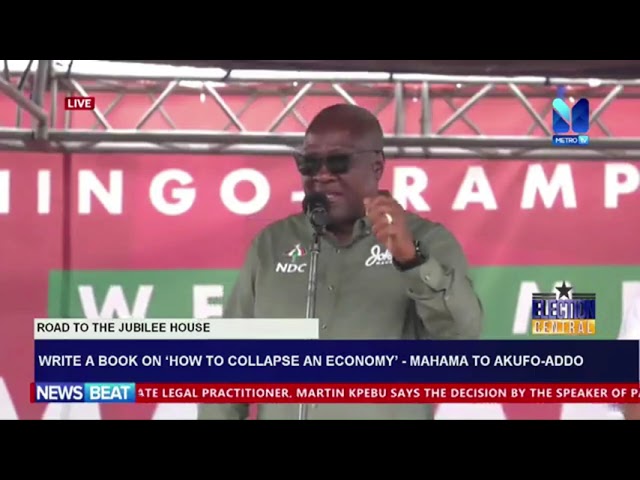 ⁣Write a book on how to collapse economy --- Mahama to Akufo-Addo