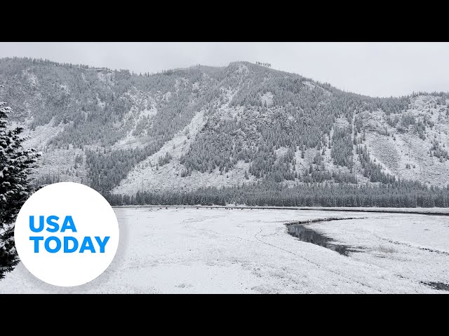 ⁣Snow coats Yellowstone National Park | USA TODAY