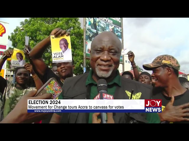 ⁣Election 2024: Movement for Change tours Accra to canvass for votes. #ElectionHQ