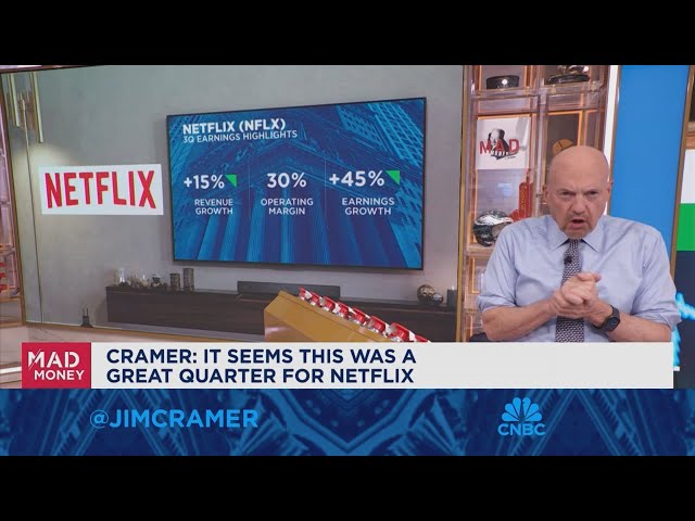 ⁣This was a great quarter for Netflix, says Jim Cramer