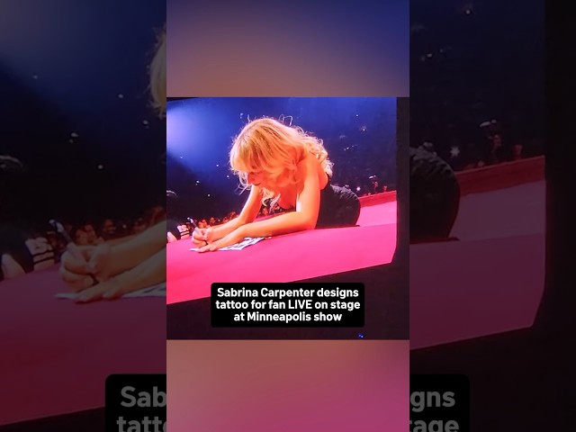 ⁣Sabrina Carpenter designs TATTOO for fan LIVE ON STAGE!