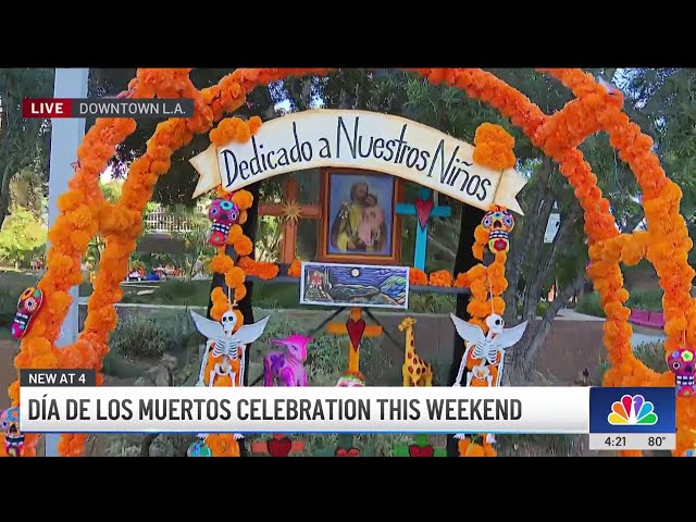 ⁣Dia de los Muertos preparations underway in downtown LA