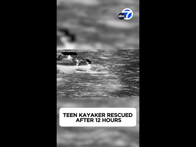 ⁣Teen kayaker rescued after spending nearly 12 hours clinging to kayak