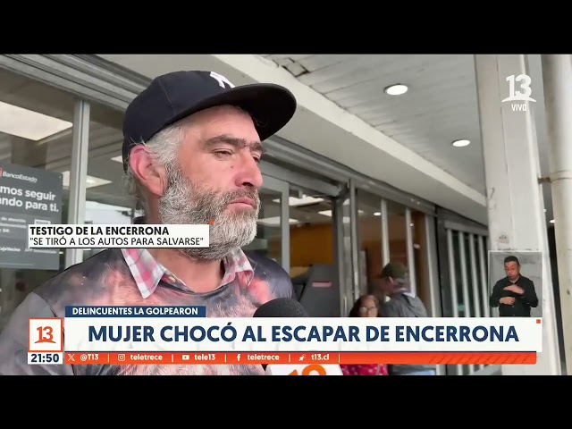 ⁣Mujer chocó al escapar de encerrona