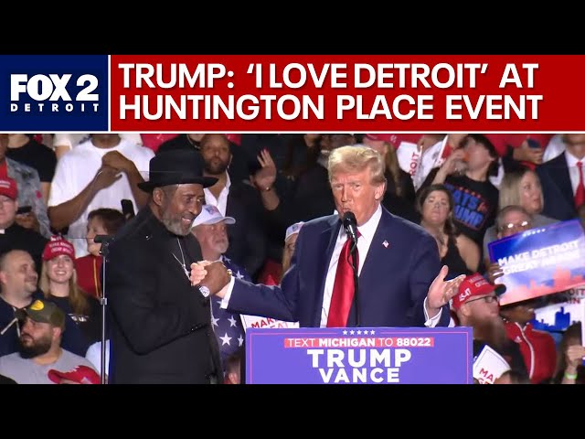 ⁣'We love Detroit' Trump praises the Motor City in Huntington Place appearance