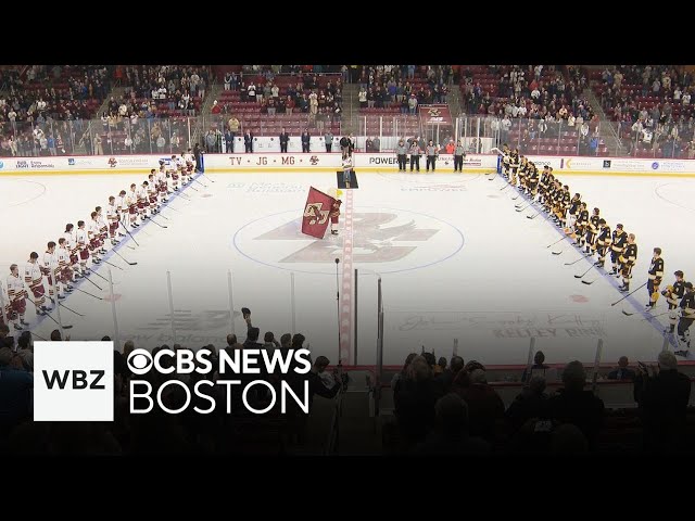 ⁣BC hockey honors Gaudreau brothers, Tony Voce