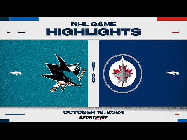 ⁣NHL Highlights | Sharks vs. Jets - October 18, 2024