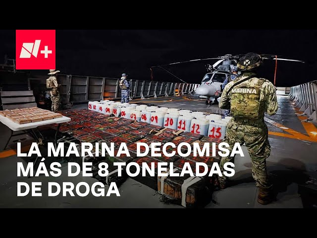 ⁣La Marina Realiza el Aseguramiento de Más de 8 Toneladas de Droga en el Mar