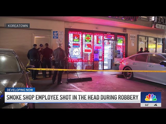 ⁣Smoke shop employee shot in the face during robbery in Koreatown