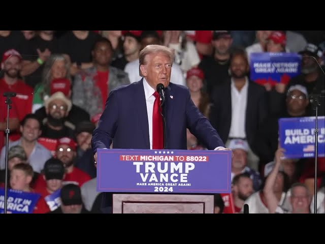 ⁣FULL VIDEO: Former President Donald Trump campaigns at Huntington Place in Detroit