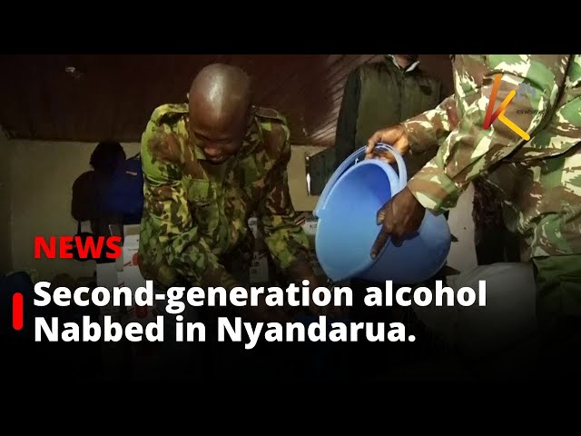 ⁣Police nab thousands of litres of second-generation alcohol in Nyandarua.