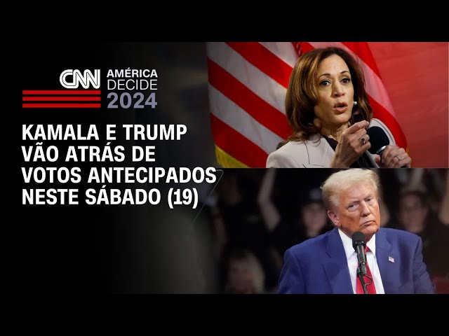 ⁣Kamala e Trump vão atrás de votos antecipados neste sábado (19) | AGORA CNN