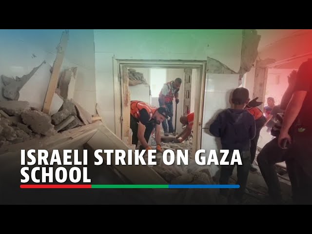 ⁣7 dead in Israeli strike on Gaza school sheltering displaced | ABS-CBN News