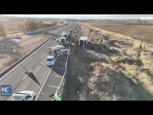 ⁣7 killed, 33 others injured in Türkiye bus accident