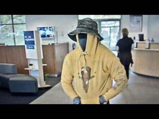 ⁣Photos show masked suspect who fired shot during Orange County bank robbery