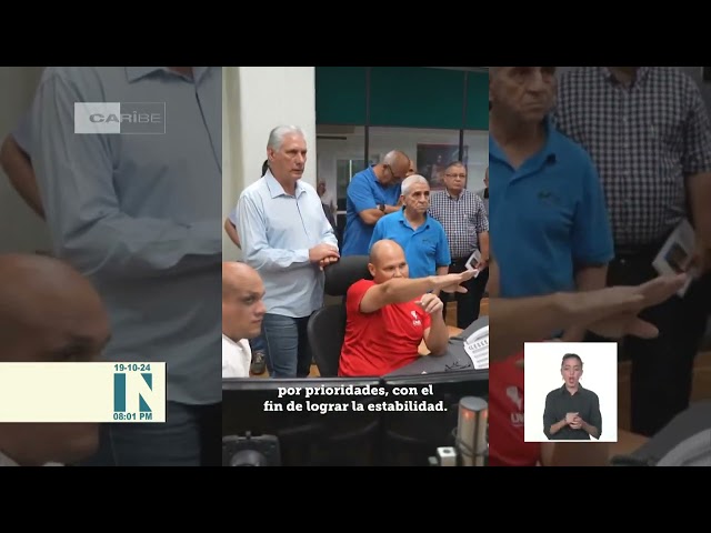 ⁣Cuba: Presidente Díaz-Canel chequeó los trabajos de restablecimiento del SEN