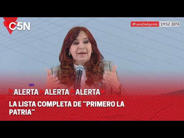 ⁣CRISTINA KIRCHNER anunció la LISTA completa para las ELECCIONES del PARTIDO JUSTICIALISTA