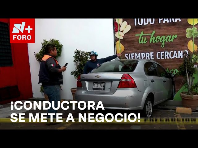 ⁣Conductora pierde el control y se mete a negocio en alcaldía Álvaro Obregón - Las Noticias