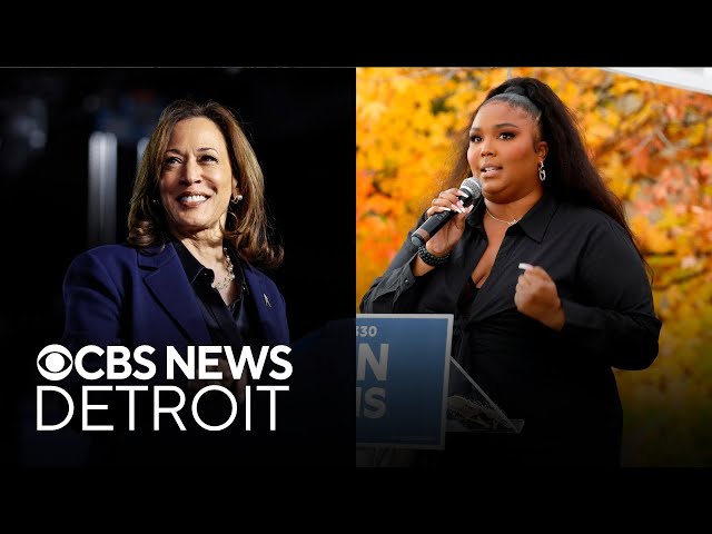 ⁣Harris gets assist from Lizzo in Detroit campaign stop