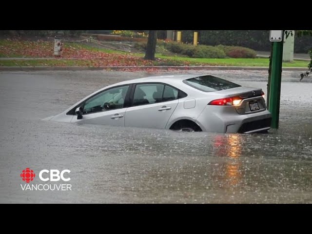 ⁣B.C. sees power outages, flooded roads as atmospheric river hits