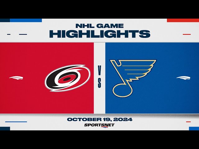 ⁣NHL Highlights | Hurricanes vs. Blues - October 19, 2024