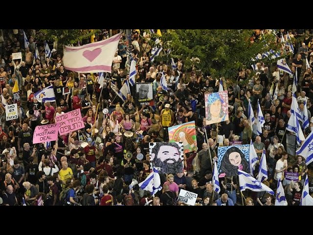 ⁣Thousands demand Israeli government reach hostage release deal with Hamas