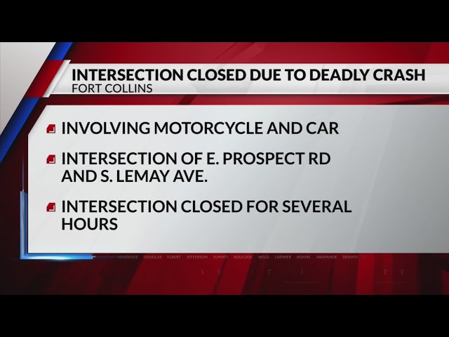 ⁣Deadly crash involving motorcycle, car reported in Fort Collins