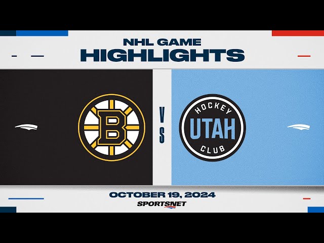 ⁣NHL Highlights | Boston Bruins vs. Utah Hockey Club - October 19, 2024