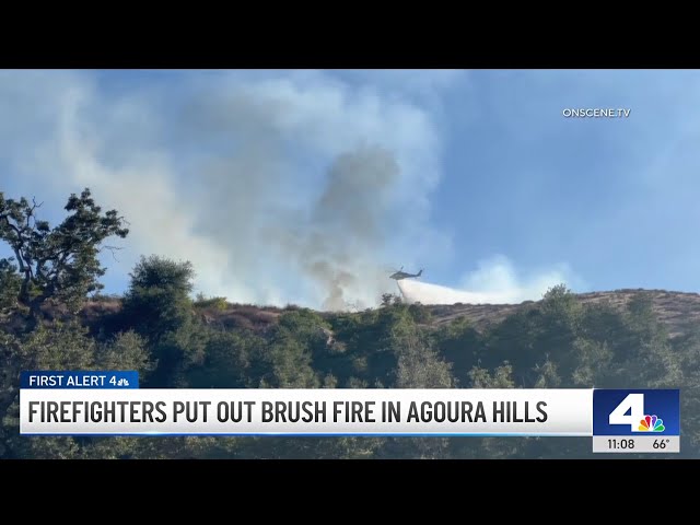 ⁣Firefighters put out brush fire in Agoura Hills